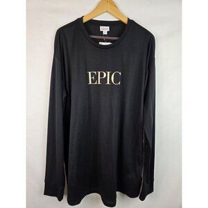 LuLaRoe Hudson Women's Shirt Size XL Black Epic Long Sleeve Top